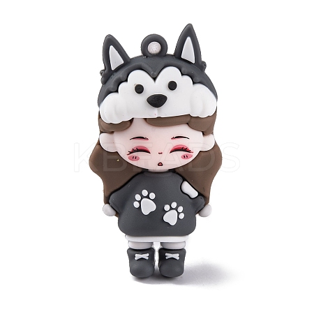 The 12 Chinese Zodiac Girl Doll PVC Plastic Pendants KY-S172-16L-1