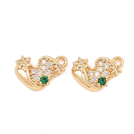 Christmas Brass Micro Pave Cubic Zirconia Pendants KK-L261-15B-G02-1