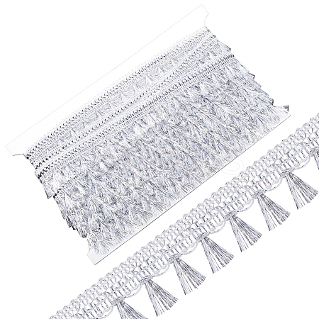 15 Yards Filigree Polyester Lace Fringe Trim OCOR-WH0089-13B-1