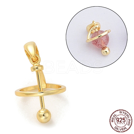 925 Sterling Silver Locket Style Planet Pinch Bails LS-STER-NH0001-55B-G-1