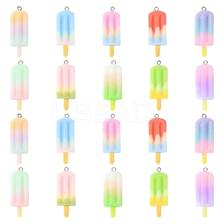 10Pcs 10 Styles Gradient Color Opaque Resin Pendants RESI-YW0005-22-1