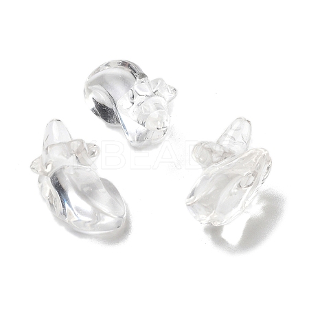 Natural Quartz Crystal Carved Half Hole Beads G-K367-02D-1