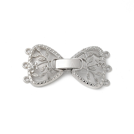 Brass Micro Pave Cubic Zirconia Fold Over Clasps KK-U052-10P-1