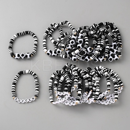 24Pcs Polymer Clay Heishi Beaded Stretch Bracelets BJEW-WH0042-009B-1