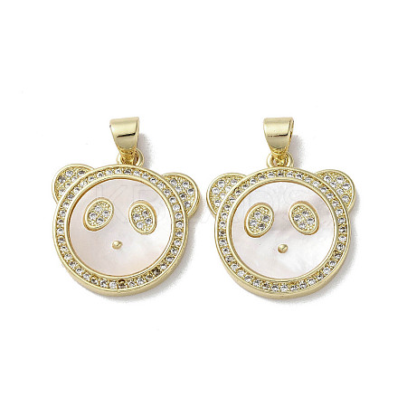 Brass Micro Pave Cubic Zirconia Pendants KK-G485-21A-G-1