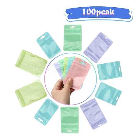 100Pcs 5 Styles Macaron Color Plastic Yin-yang Resealable Bags OPP-YW0001-06B-1