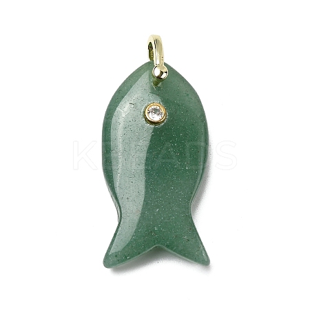 Natural Green Aventurine Pendants KK-D021-05C-G-1