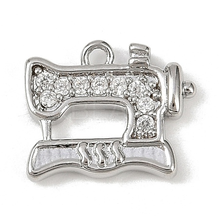 Brass Micro Pave Clear Cubic Zirconia Pendants LS-KK-L238-20P-1