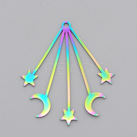 Ion Plating(IP) 201 Stainless Steel Pendants STAS-S105-LA580-1