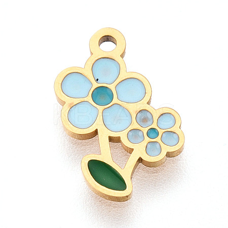 304 Stainless Steel Enamel Charms STAS-T065-57G-02-1