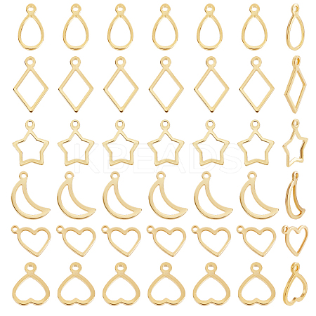 120Pcs 6 Styles 304 Stainless Steel Open Pendants STAS-AR0002-58G-1