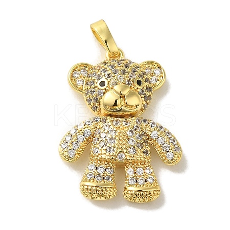 Brass Micro Pave Cubic Zirconia Pendants KK-Z042-16G-01-1