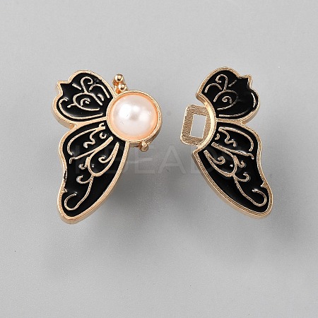 Butterfly Shape Alloy Enamel Adjustable Jean Button Pins FIND-WH0609-77KCG-08-1