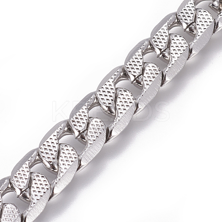 304 Stainless Steel Cuban Link Chains CHS-L020-042P-1