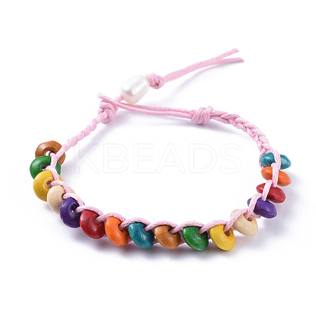 Waxed Cotton Cord Bracelets BJEW-JB04495-03-1