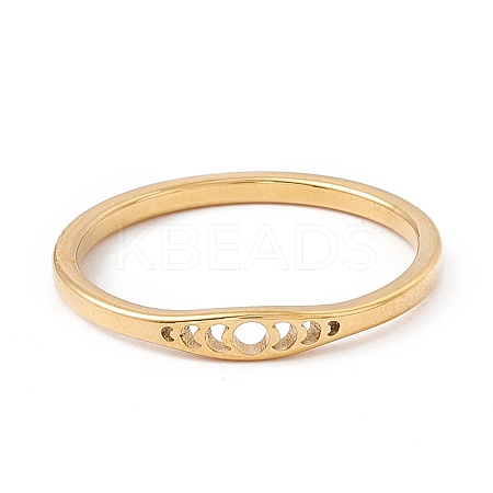 201 Stainless Steel Moon Phase Finger Ring for Women RJEW-A006-06G-1-1