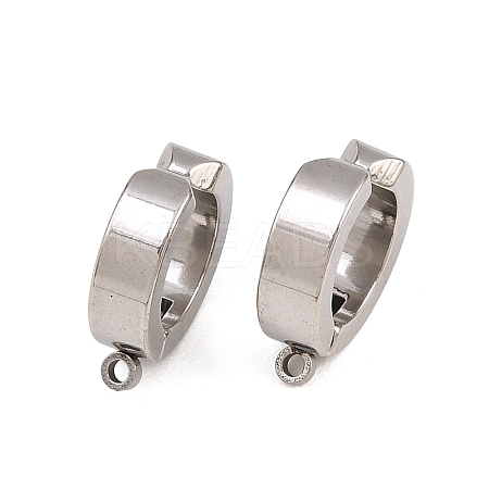 304 Stainless Steel Hoop Earrings Findings STAS-B121-03P-1