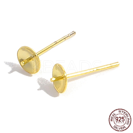 925 Sterling Silver Stud Earring Findings STER-Z005-04G-1