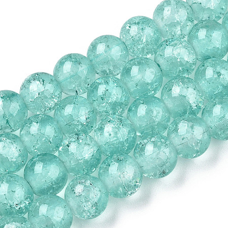Baking Paint Crackle Glass Bead Strands DGLA-Q023-8mm-YS19-A-1