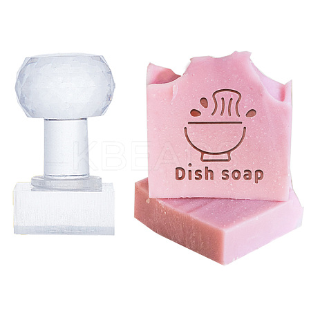 Clear Acrylic Soap Stamps with Big Handles DIY-WH0438-033-1