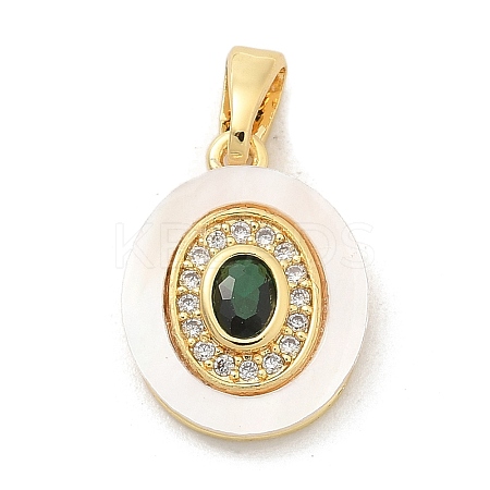 Brass Micro Pave Cubic Zirconia Pendents KK-M303-02G-05-1