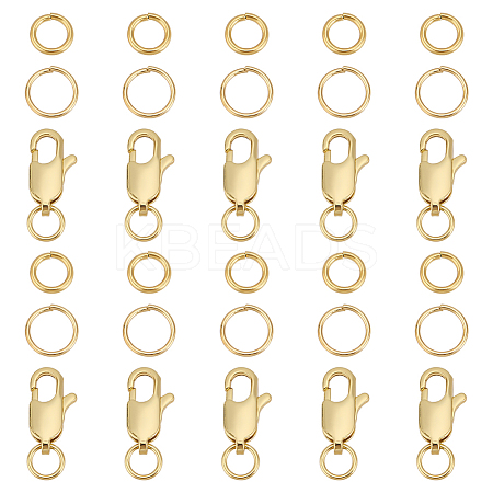 30Pcs 3 Styles Brass & 304 Stainless Steel Jump Rings FIND-ME0001-80-1