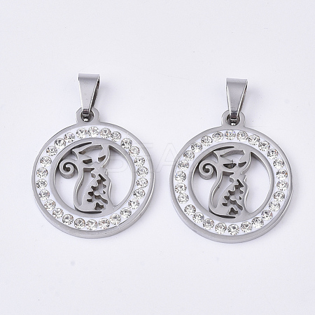 201 Stainless Steel Kitten Pendants STAS-N089-43P-1