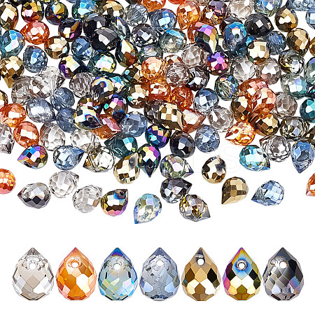 140Pcs 7 Colors Electroplate Glass Beads EGLA-HY0001-17A-1