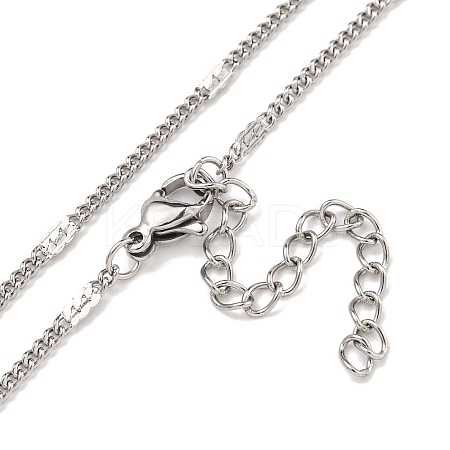 Non-Tarnish 304 Stainless Steel Curb Chain Necklaces NJEW-R266-03P-1