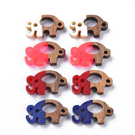 Opaque Resin & Walnut Wood Links Connectors RESI-T035-51-1