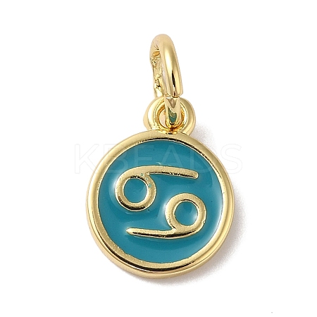 Real 18K Gold Plated Brass Enamel Charms KK-L216-001G-B05-1