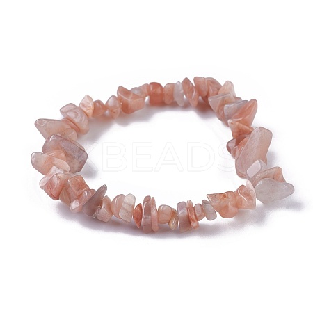 Natural Sunstone Beads Stretch Bracelets BJEW-JB04152-01-1