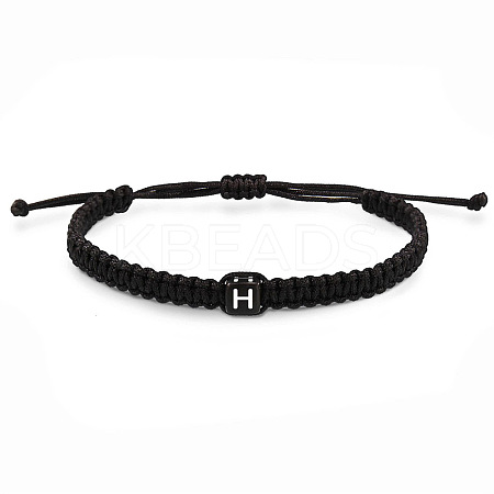 Cube with Letter Pattern Resin Beads Braided Bead Bracelets FS-WGC1D79-25-1