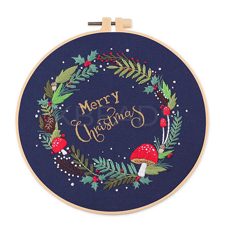DIY Christmas Theme Embroidery Kits XMAS-PW0001-175P-1