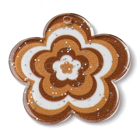 Acrylic Pendants with Glitter Powder MACR-Q160-01I-1