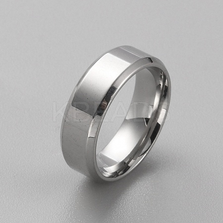 Stainless Steel Simple Plain Band Ring for Women RJEW-WH0015-04A-1