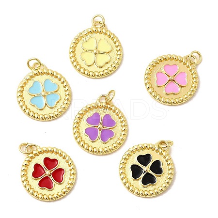 Brass Enamel Pendants KK-I378-20G-B-1
