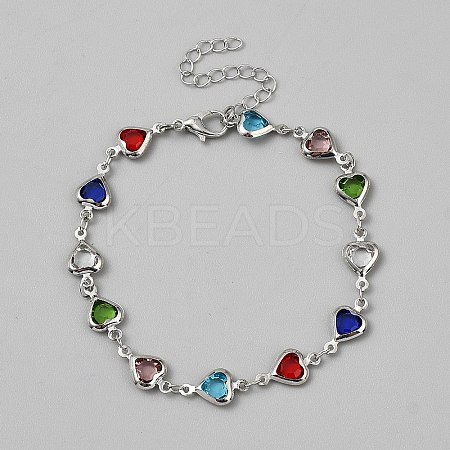 Alloy Rhinestone Link Bracelets for Women BJEW-WH0041-30-1