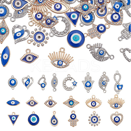 40Pcs Zinc Alloy Rhinestone Connector Charms & Pendants Kits FIND-HY0004-30-1