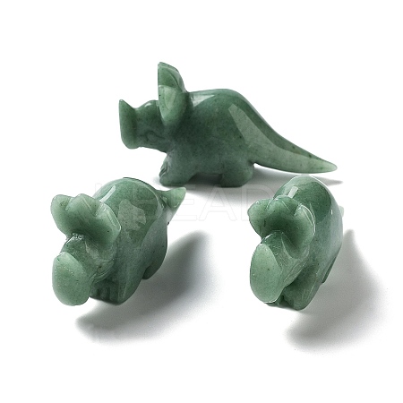 Natural Green Aventurine Carved Healing Rhinoceros Figurines DJEW-P016-01B-1