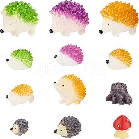 SUPERFINDINGS Hedgehog Shape Resin Animal Model Ornaments DJEW-FH0001-08-1