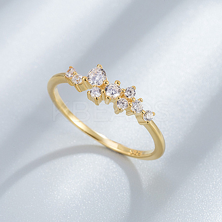 925 Sterling Silver Micro Pave Clear Cubic Zirconia Finger Rings for Women FS-WG88D88-05-1