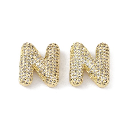 Brass Micro Pave Clear Cubic Zirconia Pendants KK-Z041-01G-N-1