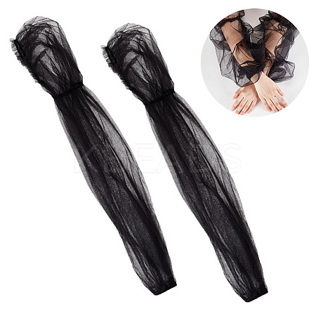 Organza Detachable Mesh Puff Sleeves AJEW-WH0270-359B-1