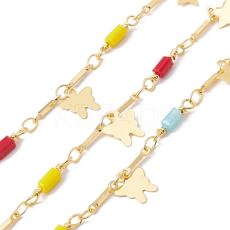 Handmade Eco-friendly Brass Butterfly & Star Charms Chain CHC-E025-11G-1