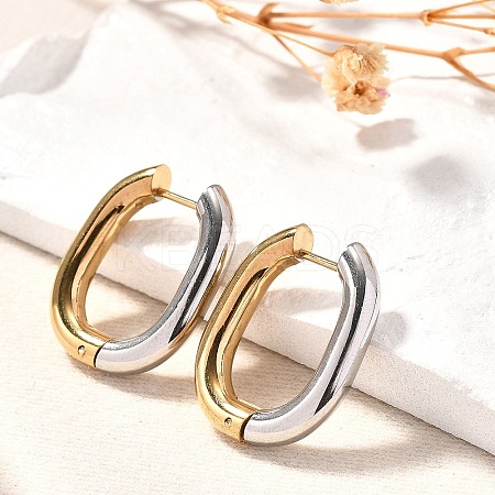 Rectangle Ion Plating(IP) 304 Stainless Steel Hoop Earrings for Women EJEW-L287-059GP-1