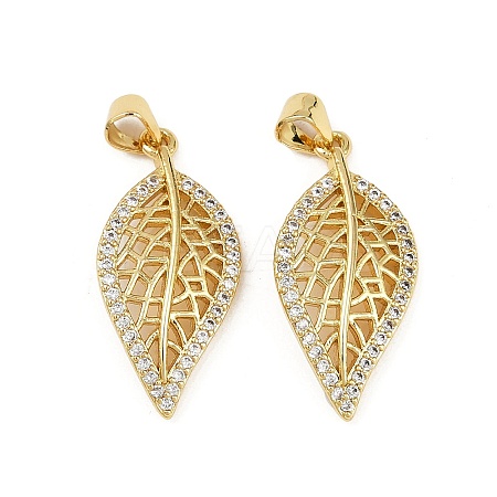 Brass Micro Pave Cubic Zirconia Pendants KK-S526-26G-1