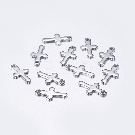 Tarnish Resistant 304 Stainless Steel Tiny Cross Charms STAS-L198-27P-1