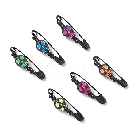 Halloween Theme Skull Iron Pendants PALLOY-JF04181-1