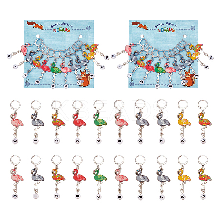 Alloy Enamel Pendant Locking Stitch Markers HJEW-AB00142-1